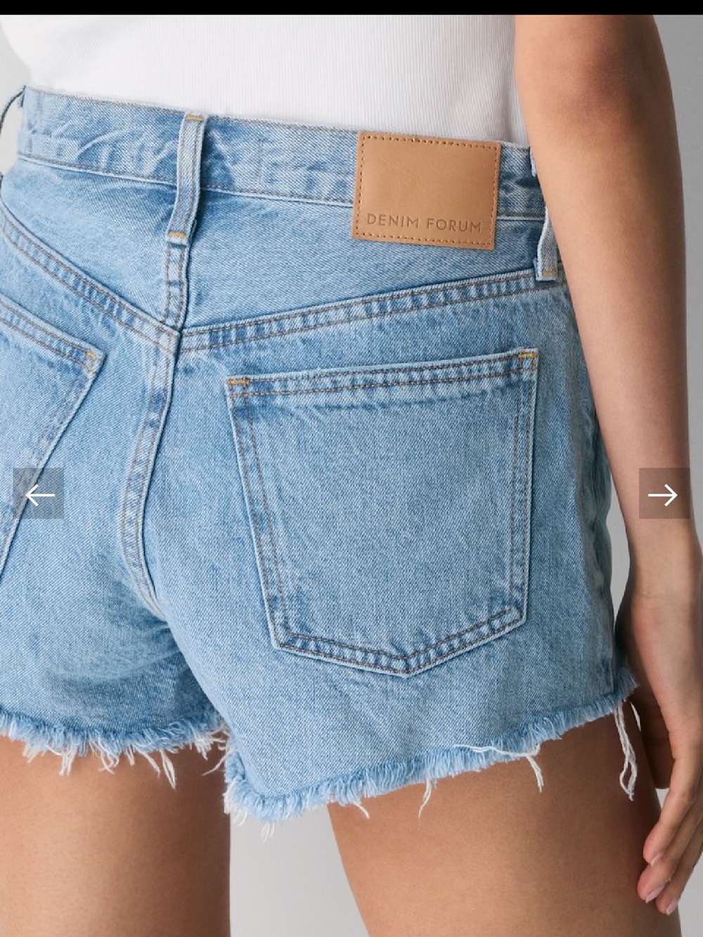 Denim Forum Light Blue Distressed High-Rise Jean Shorts - Picture 5 of 5
